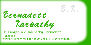 bernadett karpathy business card